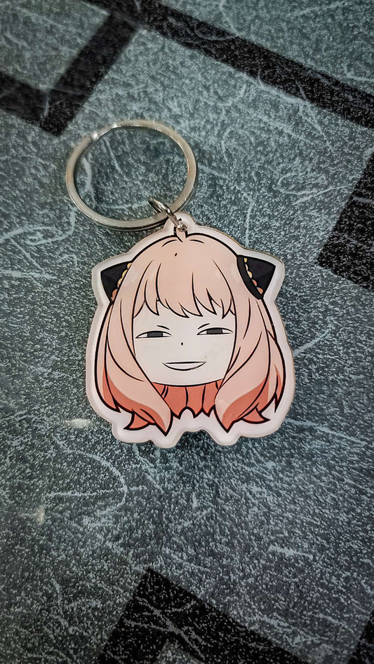 Smug Anya keychain