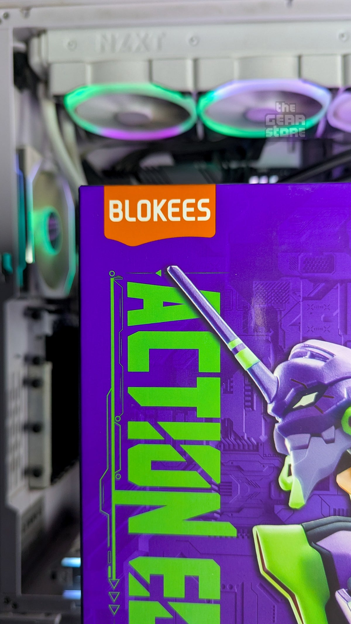 Evangelion Test Type-01 Blokees Action Edition (Rebuild): Box front top corner