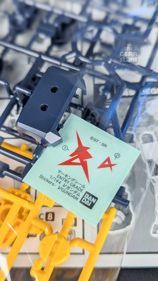 Entry Grade RX-93 Nu Gundam runners and marking stickers