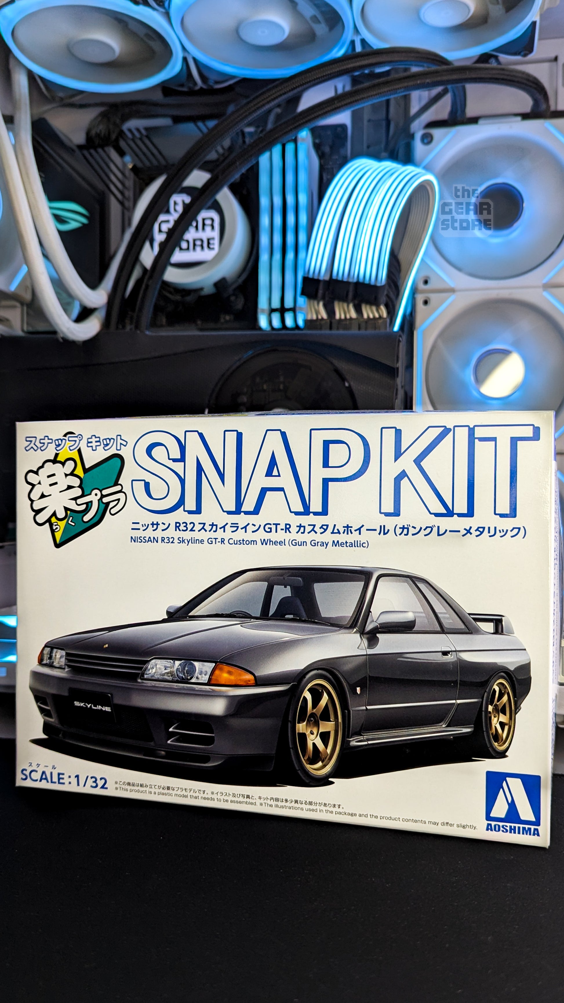 Aoshima 1/32 Snap Kit Nissan R32 Skyline GT-R Custom Wheels