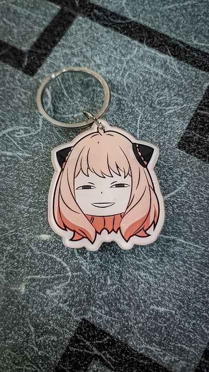 Smug Anya keychain