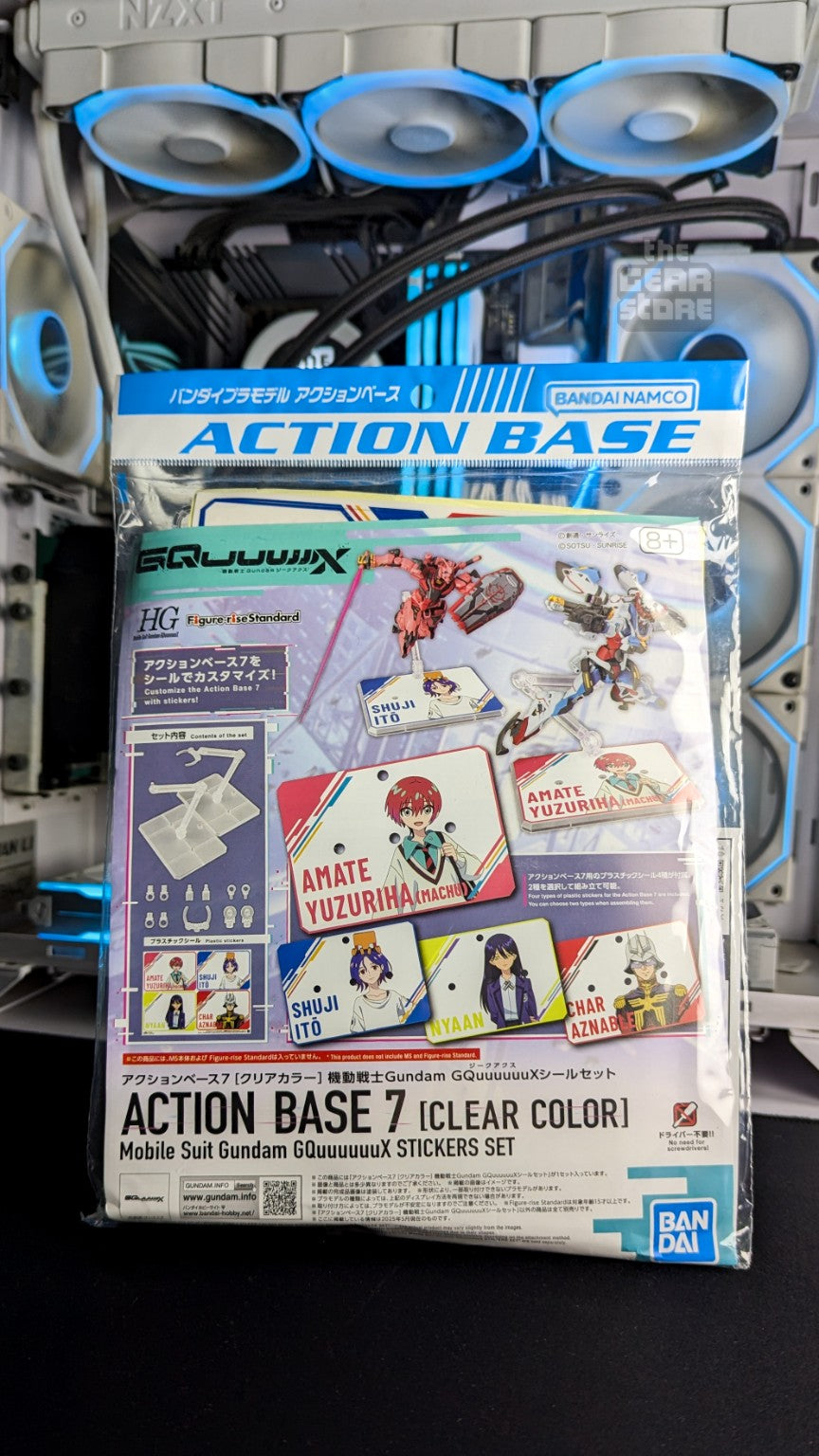 Bandai Action Base 7 Clear Color Mobile Suit Gundam GQuuuuuuX Sticker Set package