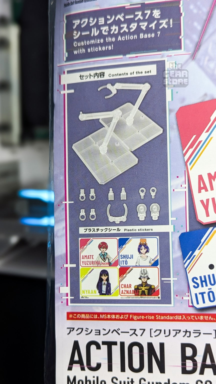 Action Base 7 Clear Color parts and character stickers included