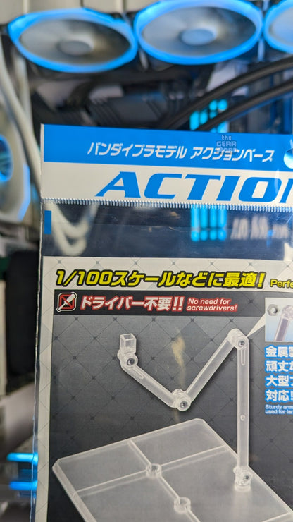 Action Base 8 Clear Color articulated arm and clear base detail