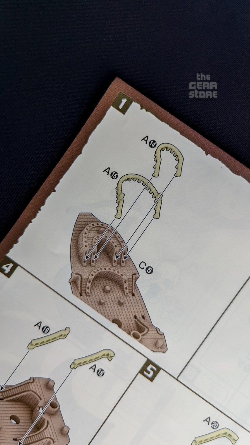 Oro Jackson model kit assembly instructions showing deck parts