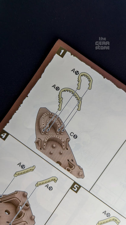 Oro Jackson model kit assembly instructions showing deck parts