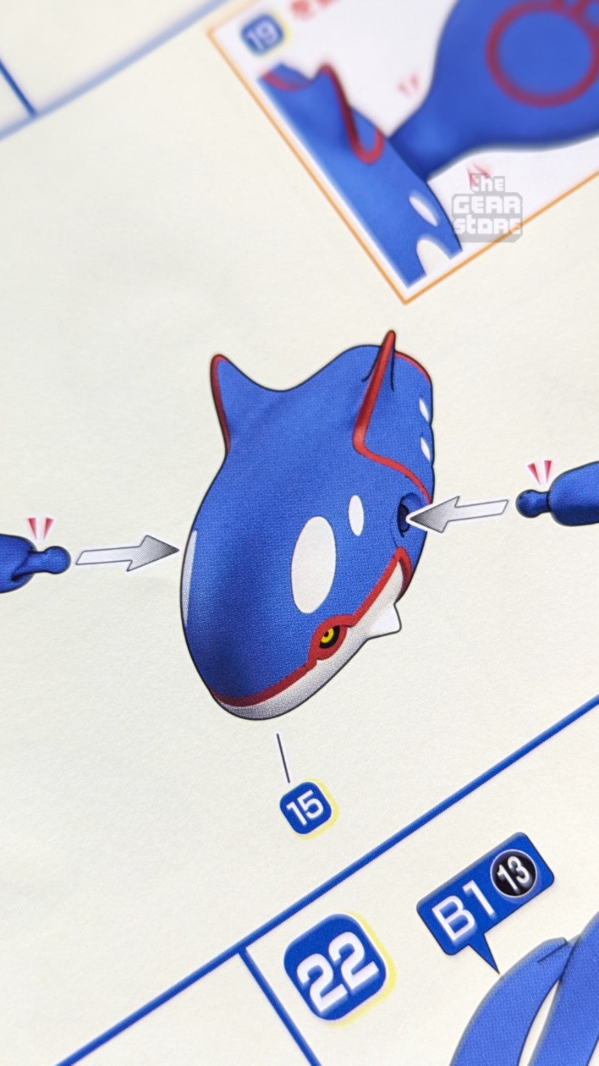 Pokemon Plamo Kyogre tail and body assembly instructions