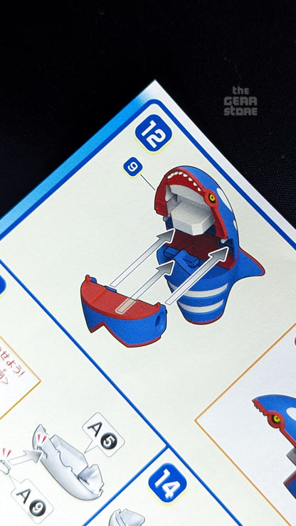 Pokemon Plamo Kyogre head and eye assembly instructions