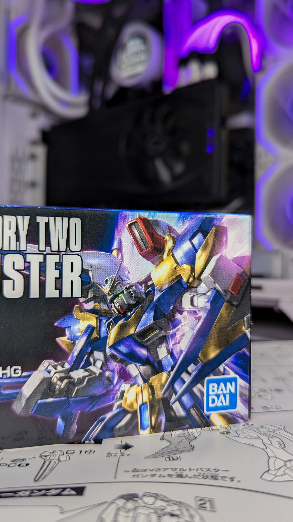 Angled view of the V2 Assault Buster Gundam box