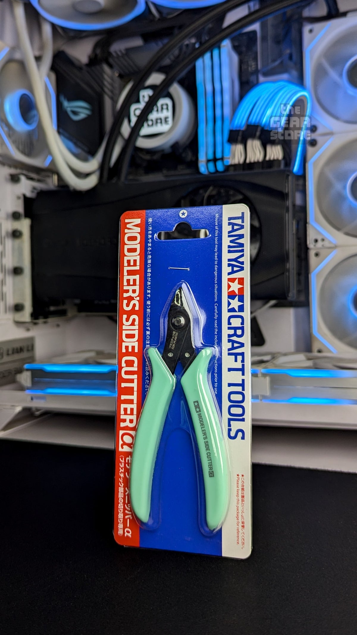 Tamiya Modeler's Side Cutter alpha in Mint Green, in its package